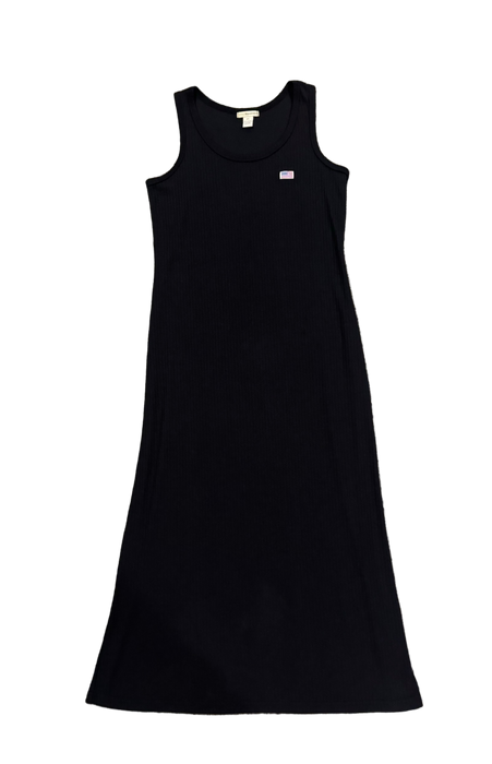 M 90s black ribbed maxi dress