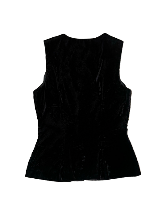 S 90s black velvet vest