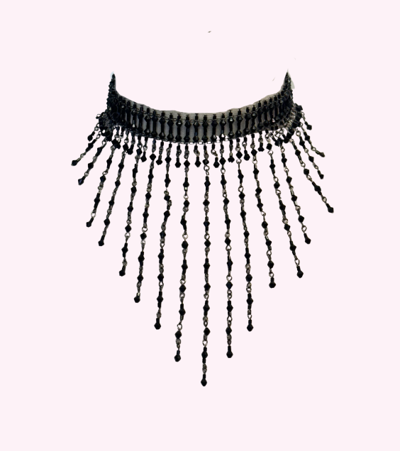 y2k dramatic beaded choker