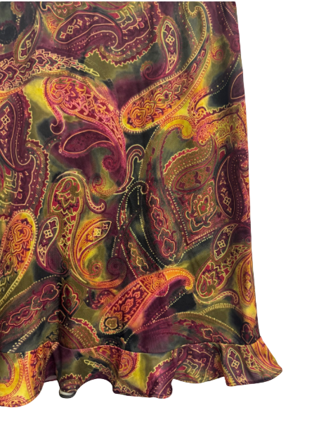 XS/S Vintage/Y2k Brown Paisley Midi Skirt