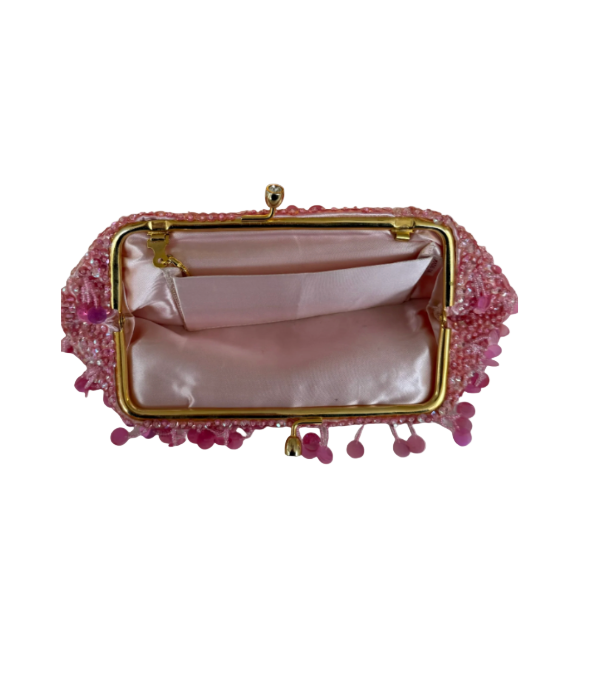 Vintage/Y2k Pink Beaded Clutch