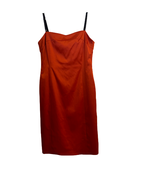 8/M vintage orange silky dress