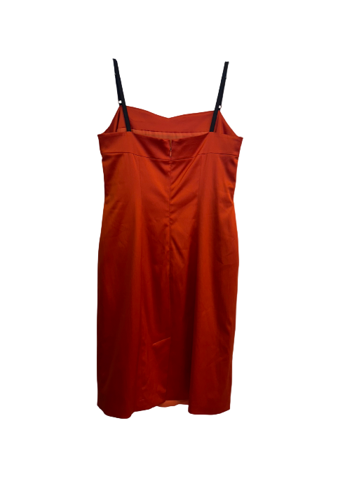 8/M vintage orange silky dress