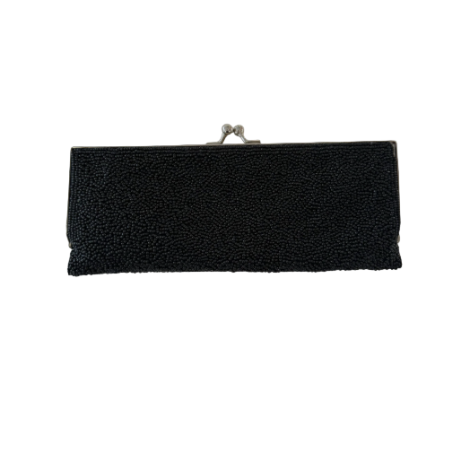 Black Beaded Clutch/Crossbody Bag