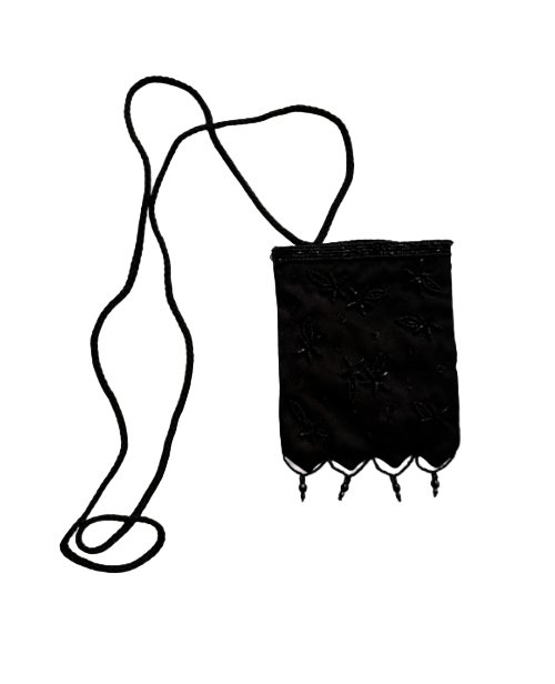 Mini Y2K Black Beaded Bag